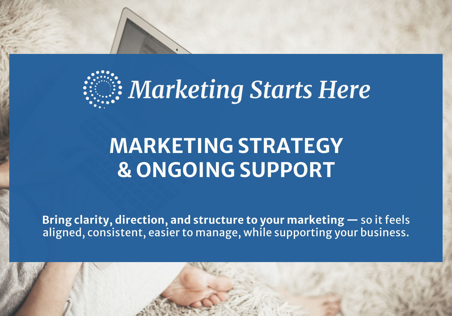 Title overlay image woman sitting floor laptop